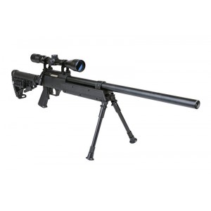 WELL модель снайперской винтовки MB13D Spring (with scope & bipod) BK